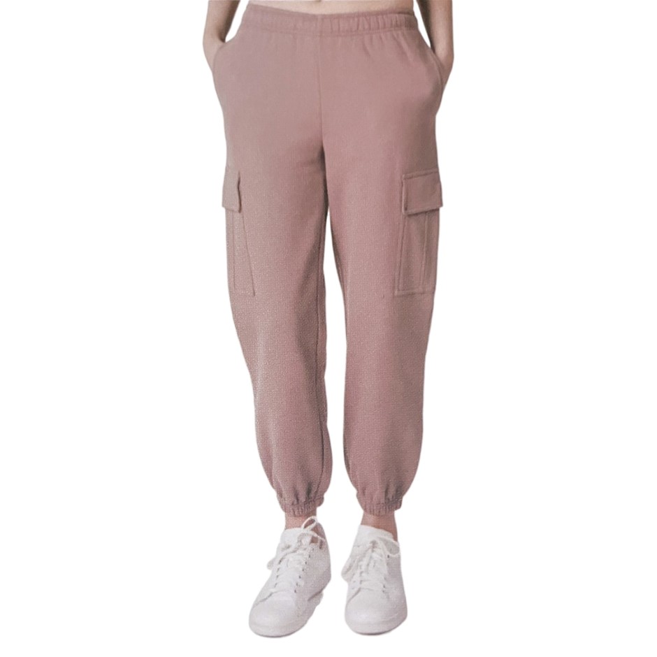 TUFF Women's Fleece Cargo Joggers, Size M, Cotton, Antler. Buyers Note - D
