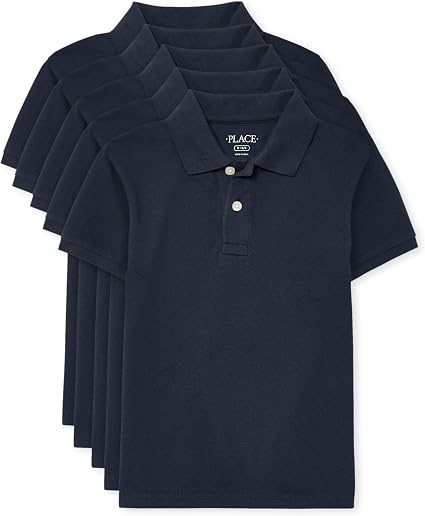 5pk x THE CHILDREN'S PLACE Boys SS Pique Polos, Size XS, Nautico, 3001296.