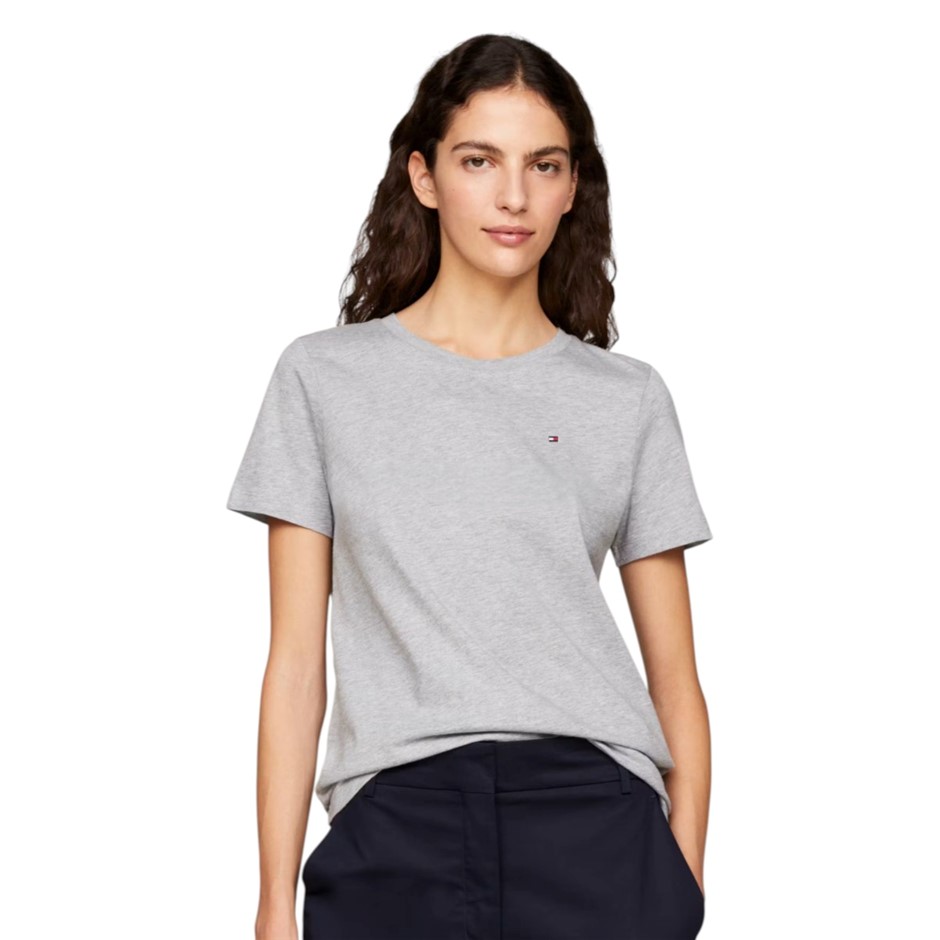 2 x TOMMY HILFIGER Women's Tee, Size M, 60% Cotton, StoneGreyHeather (4SG),