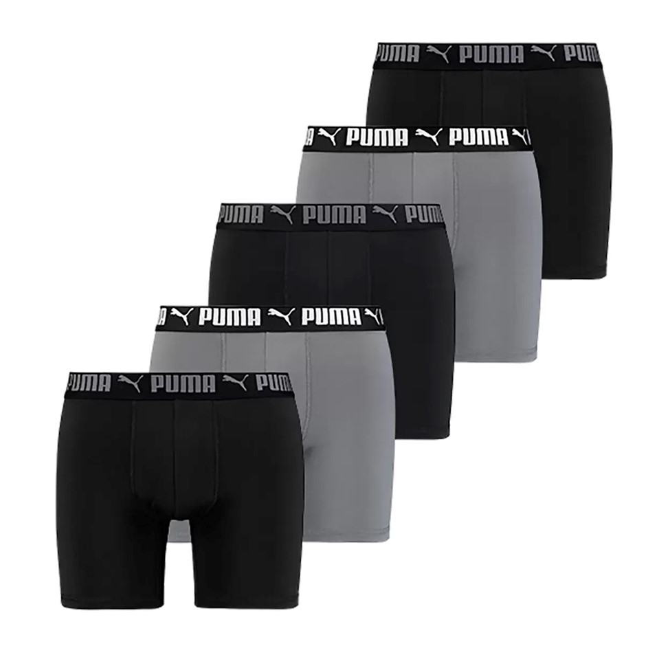 5-Pack PUMA Men's Performance Sport Luxe Boxer Briefs, Size M, 90% Polyeste