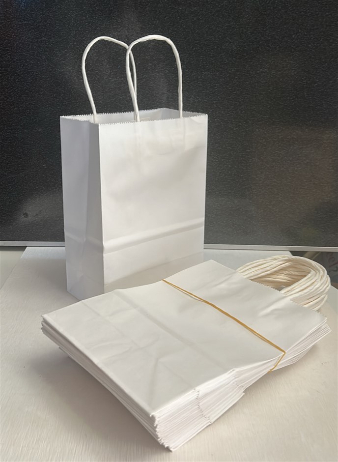 75x White Paper Gift Bags