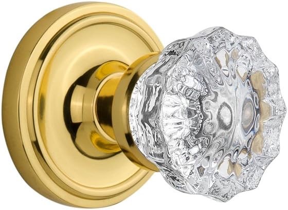NOSTALGIC Warehouse Classic Round Rosette with Crystal Door Knob.