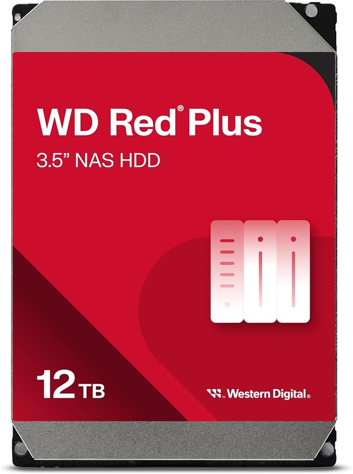 Western Digital 12TB WD Red Plus NAS Internal Hard Drive HDD - 7200 RPM, SA