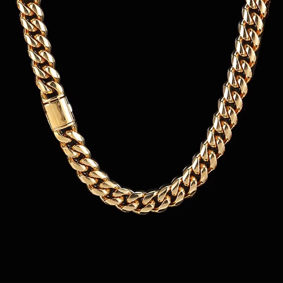 18K Gold-Filled Cuban Link Chain Necklace, 8MM Wide - 60.9cm