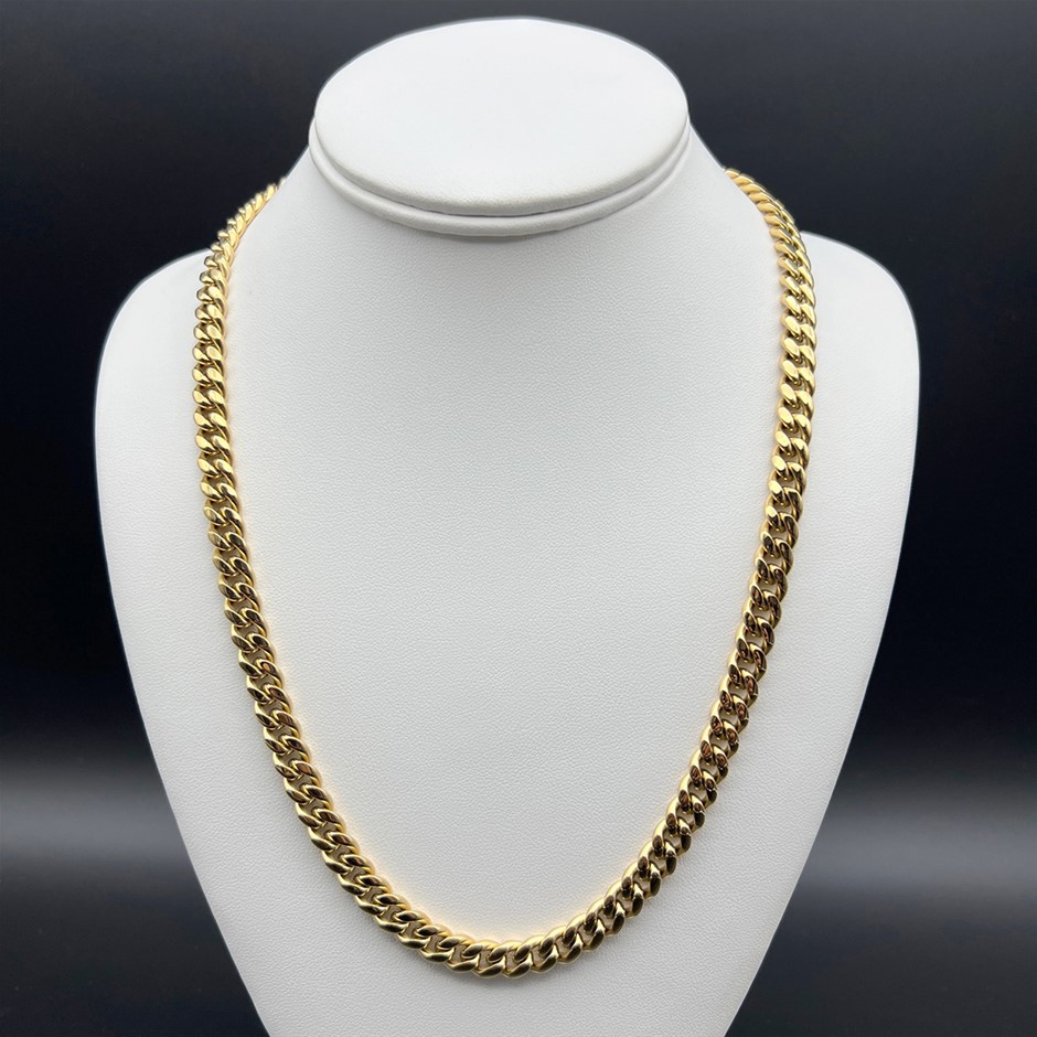 18K Gold-Filled Cuban Chain Necklace, 8MM Wide - 60.9cm