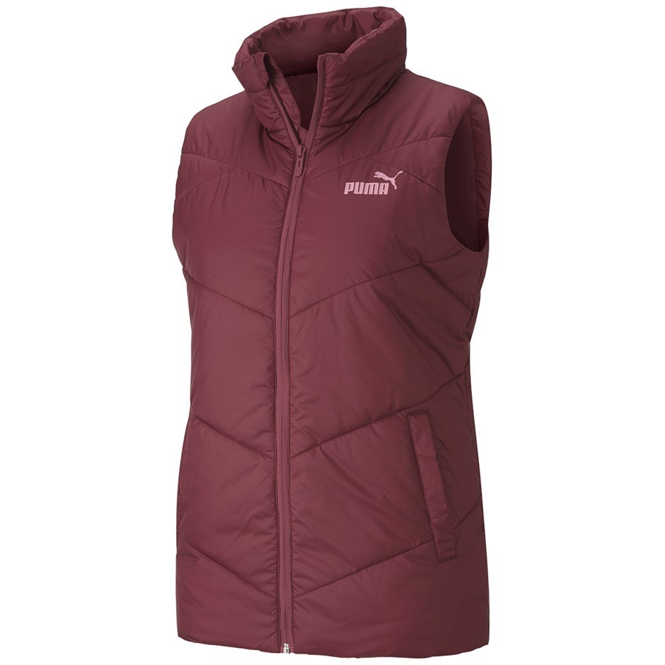 PUMA Women's ESS Padded Vest, Size M, 100% Polyester, Burgundy (18).