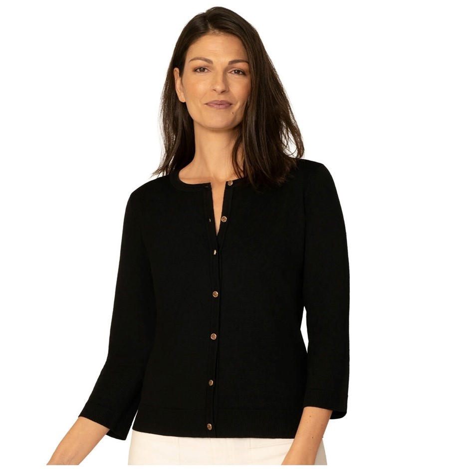 CABLE&GAUGE Women's Cardigan, Size XL, Black. NB: may have been worn.