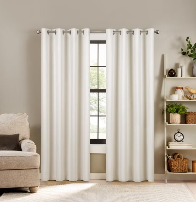 Eclipse DuoTech Collection Blackout Curtain Panel, 2 Panels, Ivory (132cm W