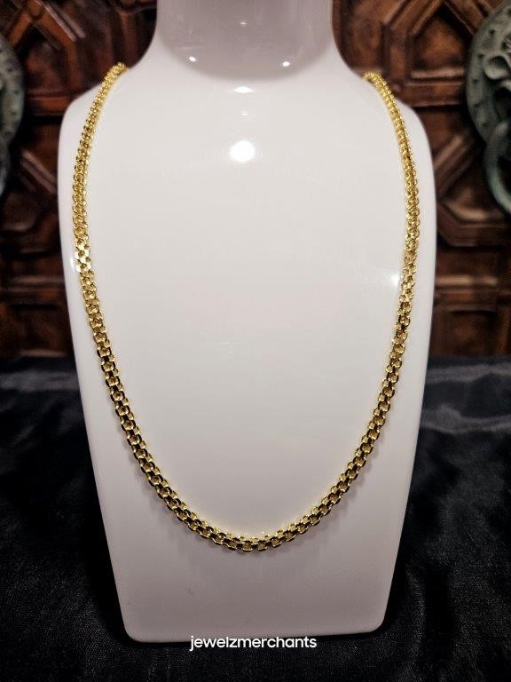 18k Italy Stamped Yellow Gold BondedChain-Quality Guarantee-60cm-Bonus