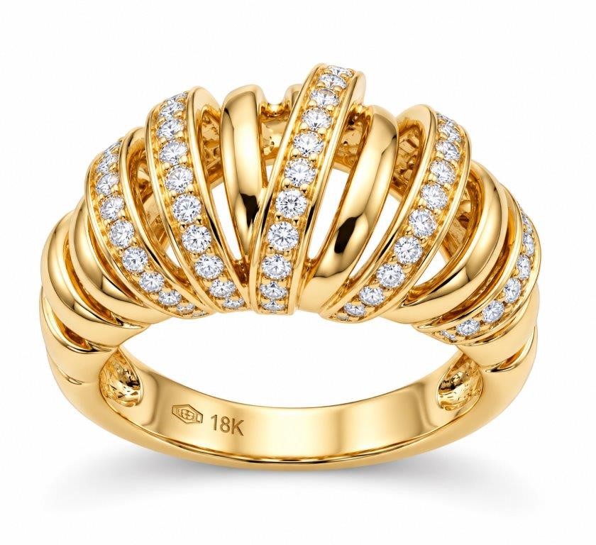 18K/ITALY  Yellow Gold BondedRing -Quality Guarantee-7 US-Bonus Gift
