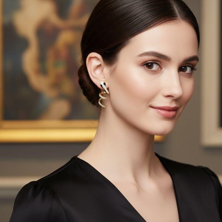 18K/Italy Gold Bonded Earring -(stamped 18K/Italy)-Warranty Quality-Bonus