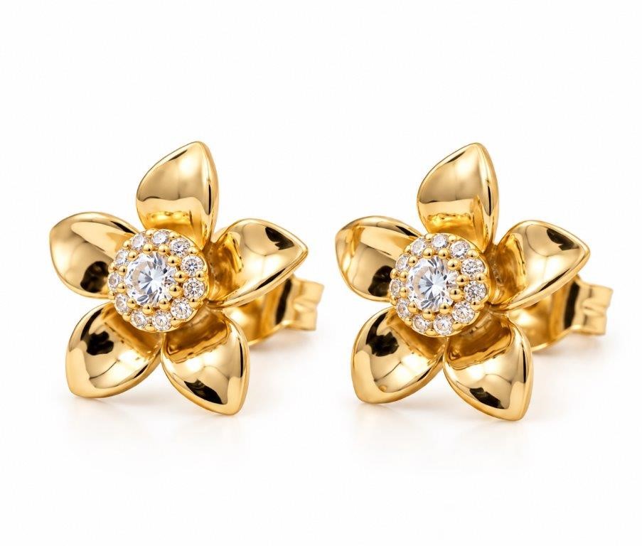 18K/Italy  Gold Bonded Earring -(stamped 18K/Italy)-Warranty Quality-Bonus