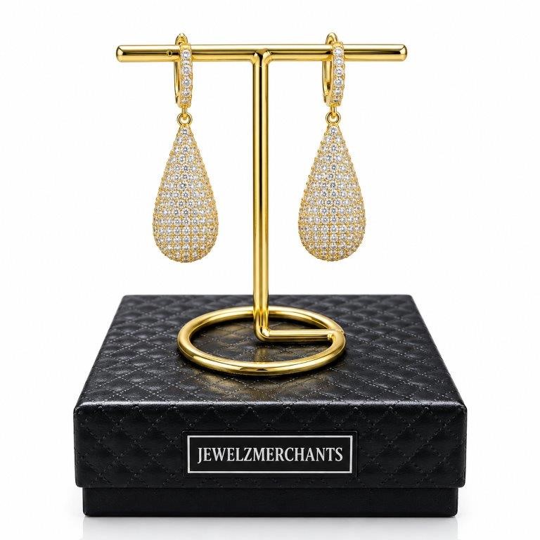 18K/Italy  Gold Bonded Earring -(stamped 18K/Italy)-Warranty Quality-Bonus