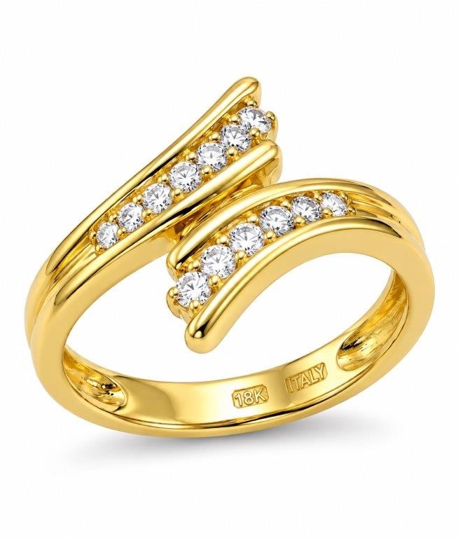 18K/ITALY Yellow Gold BondedRing -Quality Guarantee-9 US-Bonus Gift