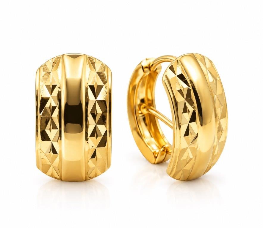 18K/Italy  Gold Bonded Earring -(stamped 18K/Italy)-Warranty Quality-Bonus
