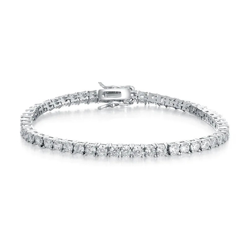 18k Gold Plated Sterling Silver Moissanite Tennis Bracelet