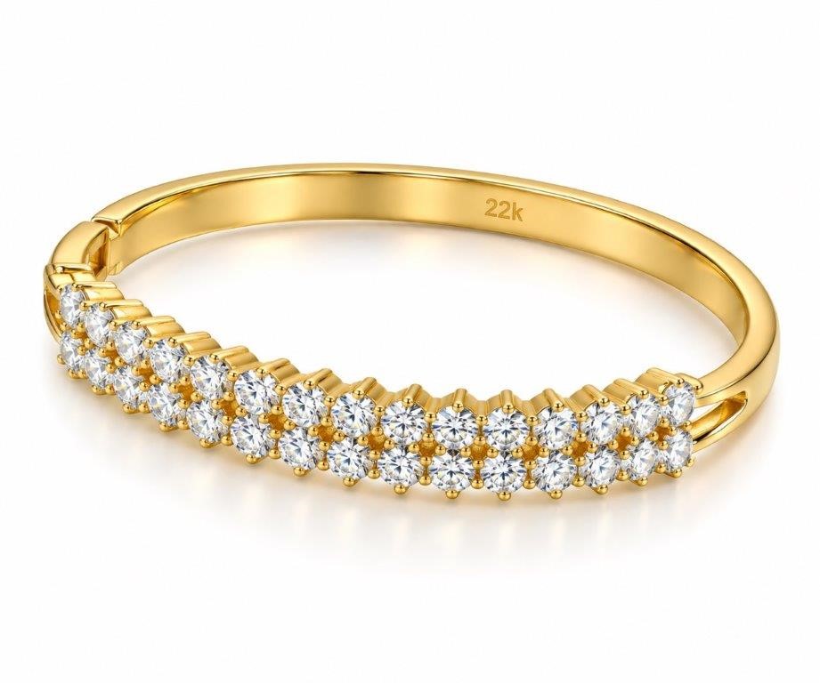 22k Stamped Yellow Gold Bonded Bangle-60mm