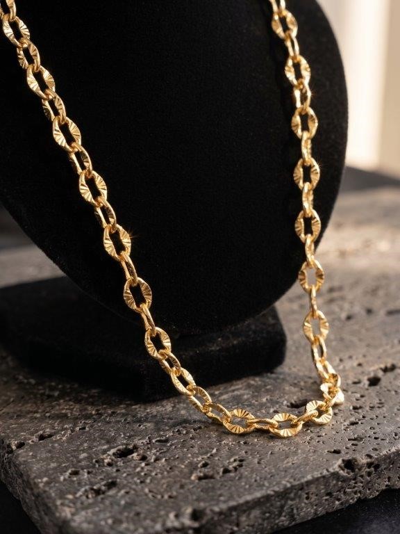 18k Italy Stamped Yellow Gold Bonded  Chain-Quality Guarantee-50cm