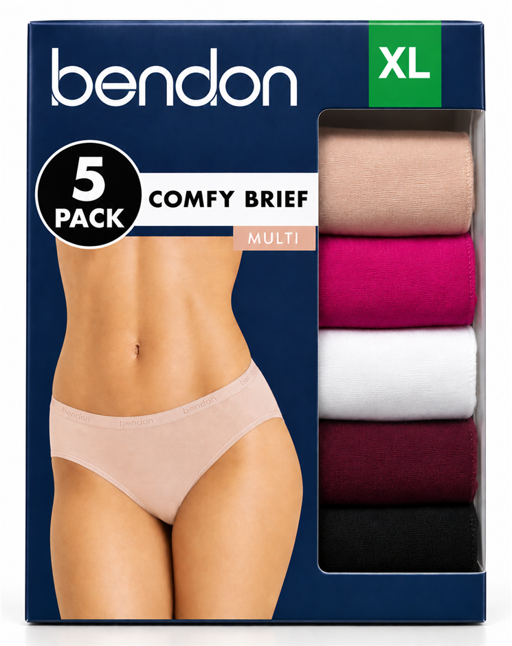 BENDON Women's Comfy Brief 5pk Multicolor