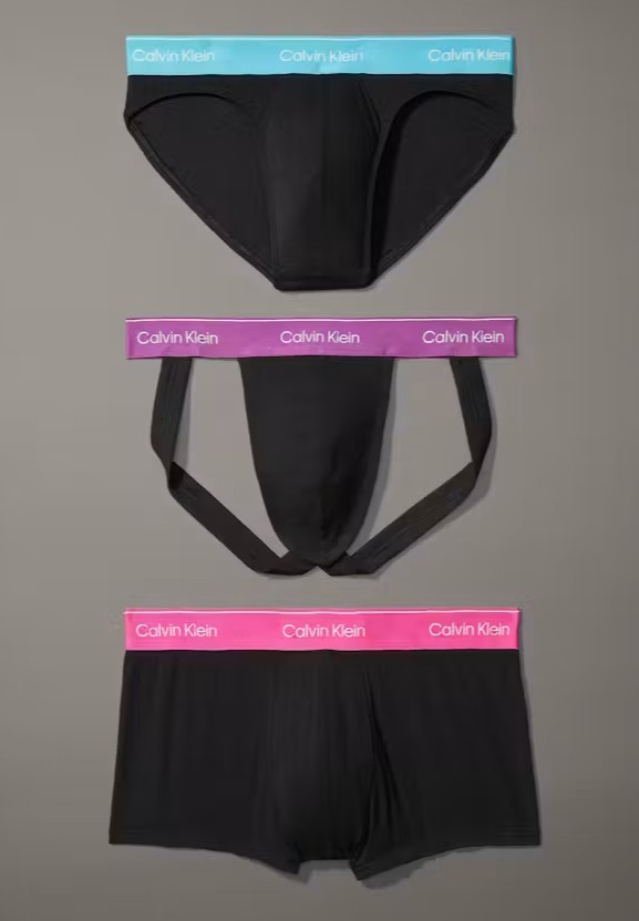 Calvin Klein Men's Modern Cotton Stretch Pride Jock Strap/Low Rise Slip Bri