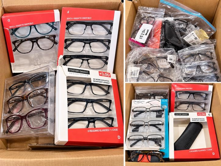 1 Box of Sunglasses/Reading Glasses most brand is Foster Grant, Design Opti