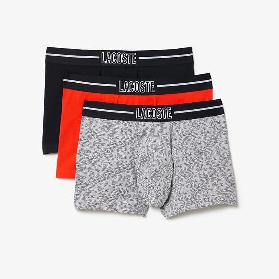 Lacoste Men's Neo Heritage 3 Pack Trunks, Size Small