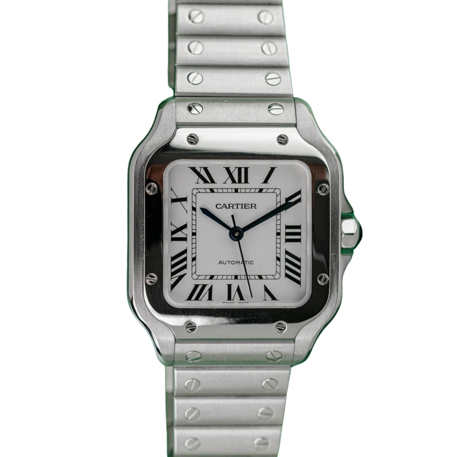 CARTIER SANTOS DE CARTIER MEDIUM AUTOMATIC 35.1MM STAINLESS STEEL BXP COA