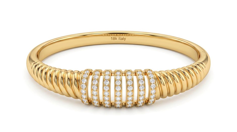 18K/Italy Gold Bonded Bangle -(stamped 18K/Italy)-Warranty Quality