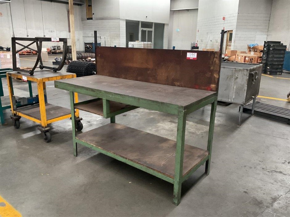 Heavy-Duty Steel Workbench with Backboard