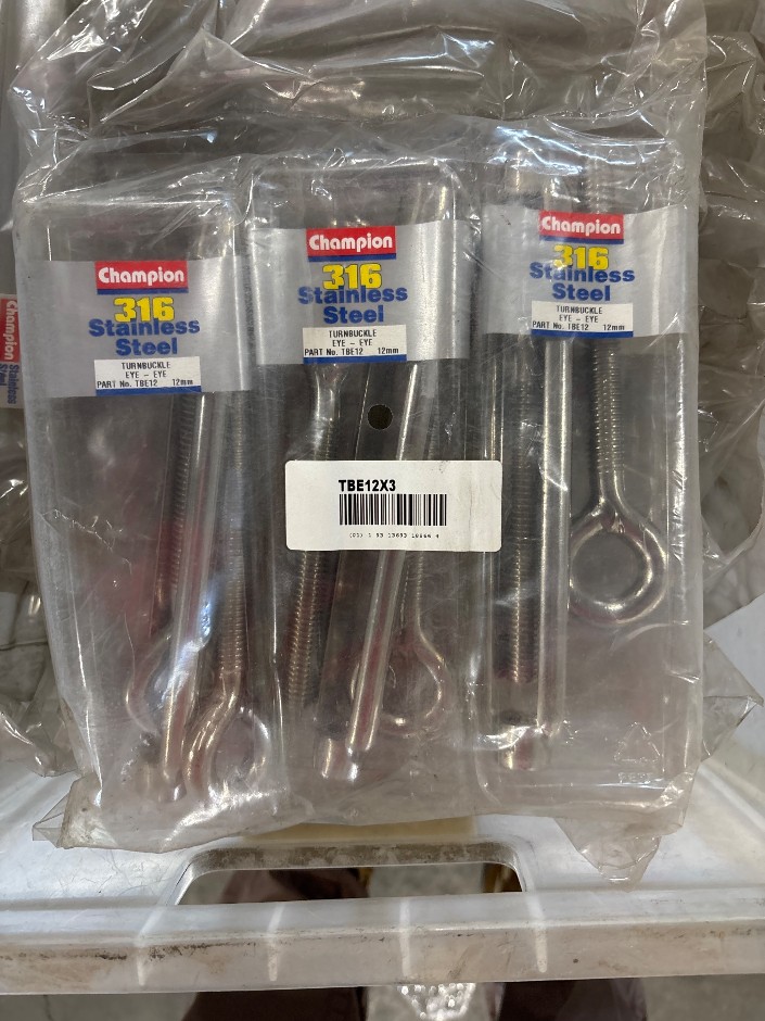 Quantity Of Champion TBE12X3 Eye Bolts, x2 Tubs