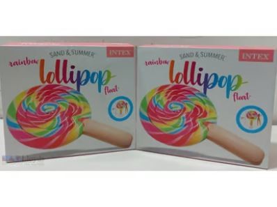 2 Intex Lollipop Float, a giant inflatable pool mat colorful swirl lollipop