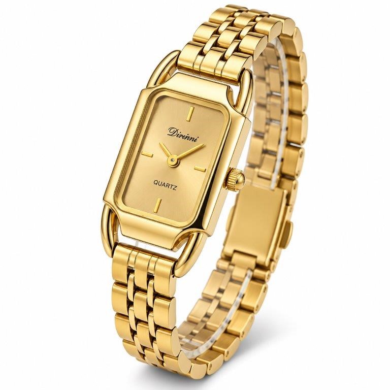 Luxury Women's Gold-Tone Quartz Watch-Premium Red Leather Gift Box