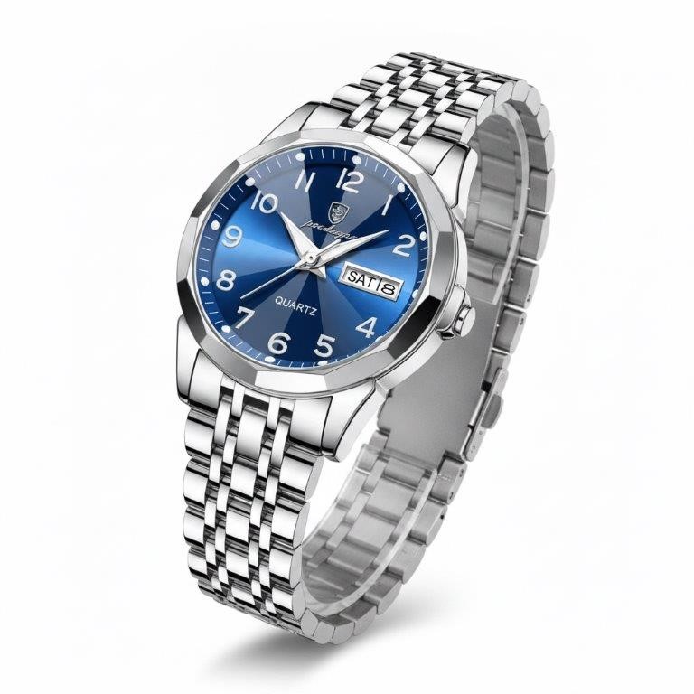 Women's Blue Dial Fashion Watch with Premium Leather Gift Box