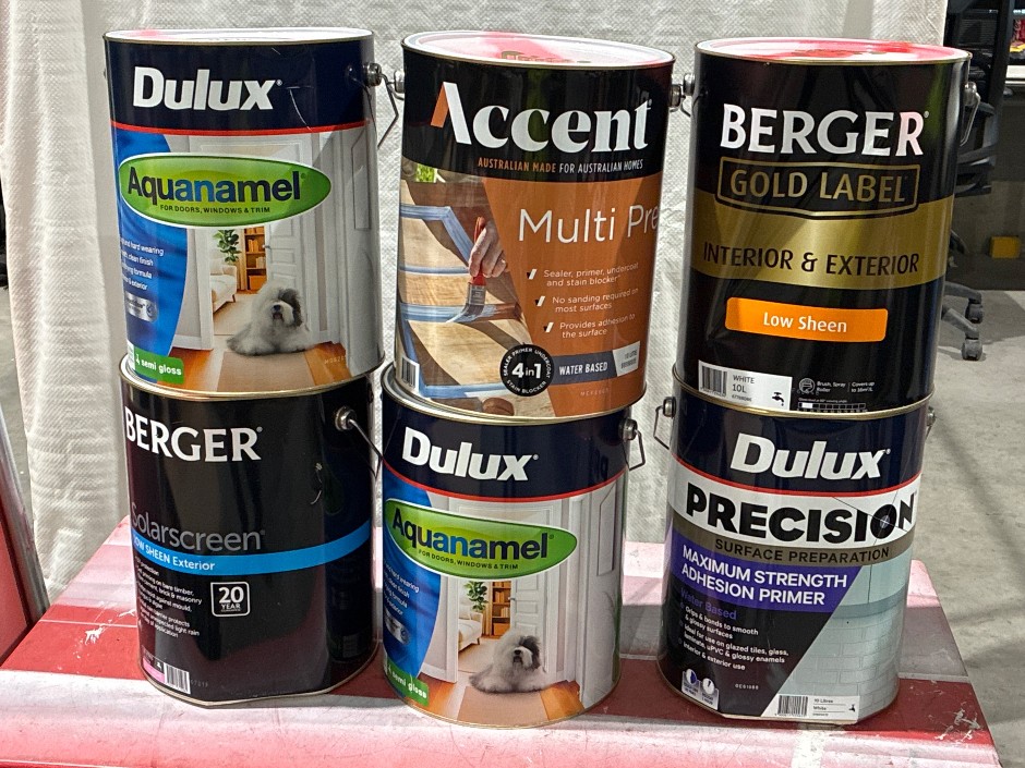 6 x Tubs 10lt Assorted Paint