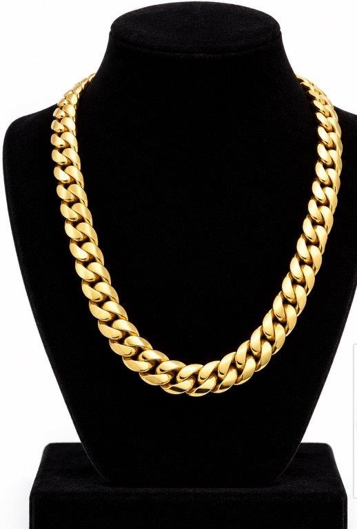 18k/Italy Yellow Gold Bonded Cuban chain - 8.8mm-22inch