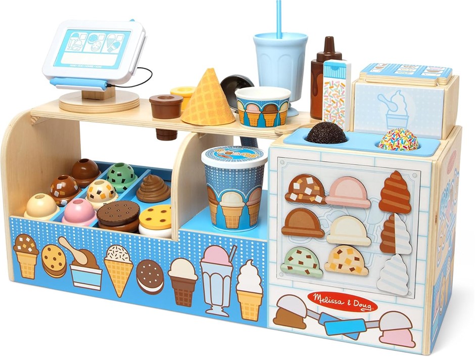 MELISSA & DOUG Cool Scoops Ice Creamery 42 Pieces Playset for Kids Ages 3+