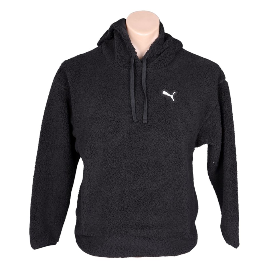 PUMA ESS Elevated Sherpa Hoodie, Size L, Black (01), 236684. Buyers Note -