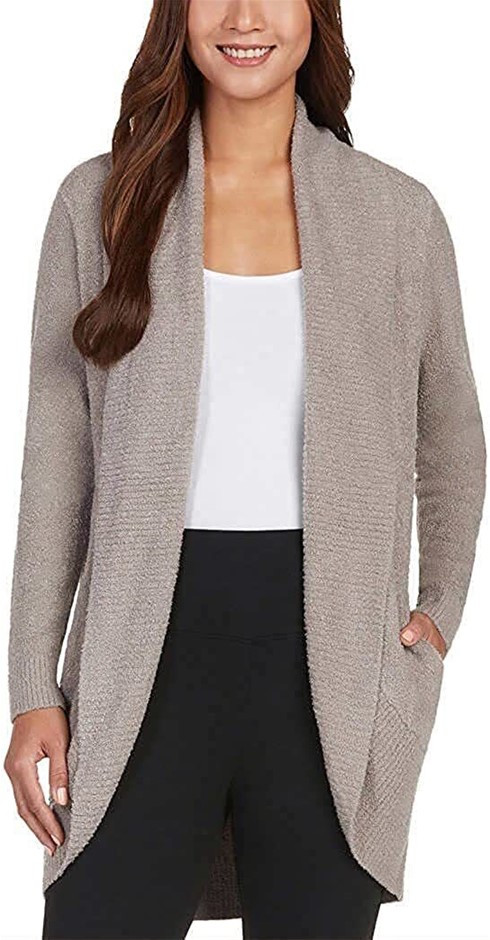 MAX&MIA Women's Cardigan, Size L, 75%Nylon/25%Viscose, Heather Pewter. Buy