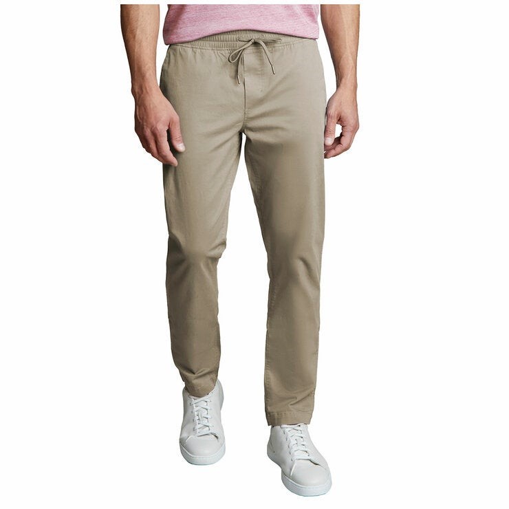 COPPER&OAK Men's Elastic Waist Pant, Size M, 97% Cotton, Tan. Buyers Note