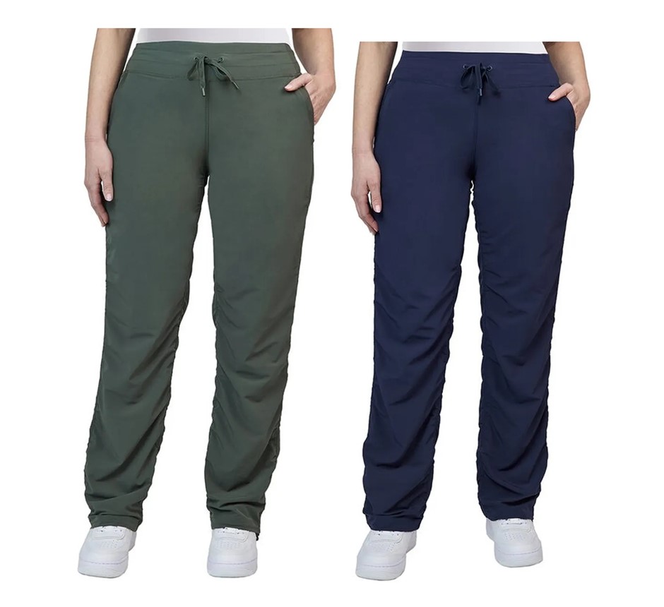 2 x SIGNATURE Women's Active Pants, Size L, Green & Navy, 7772012. Buyers