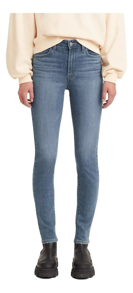 LEVI'S Women's 721 High-Rise Skinny Jeans, Size 26x30, 60% Cotton, LapisGem