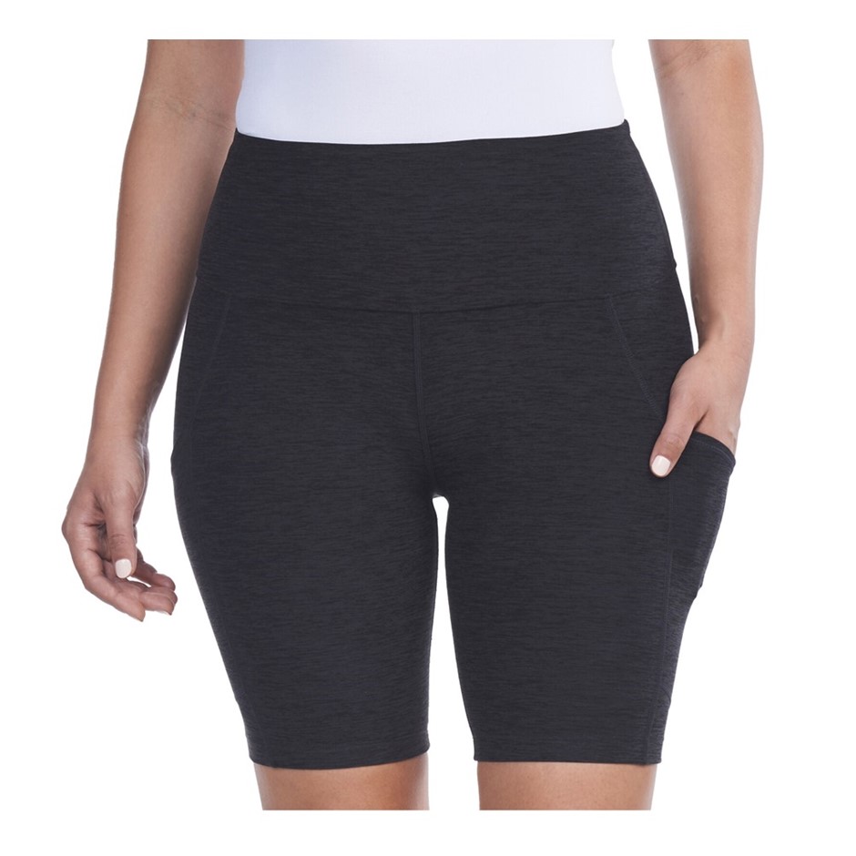 SIGNATURE Women's Brushed Bike Shorts, Size XS, 85% Polyester, Black.  Buye