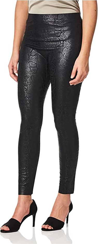 HUE Women's Sleek Effects High Rise Leggings, Size S, Black Snake, 8921. RR