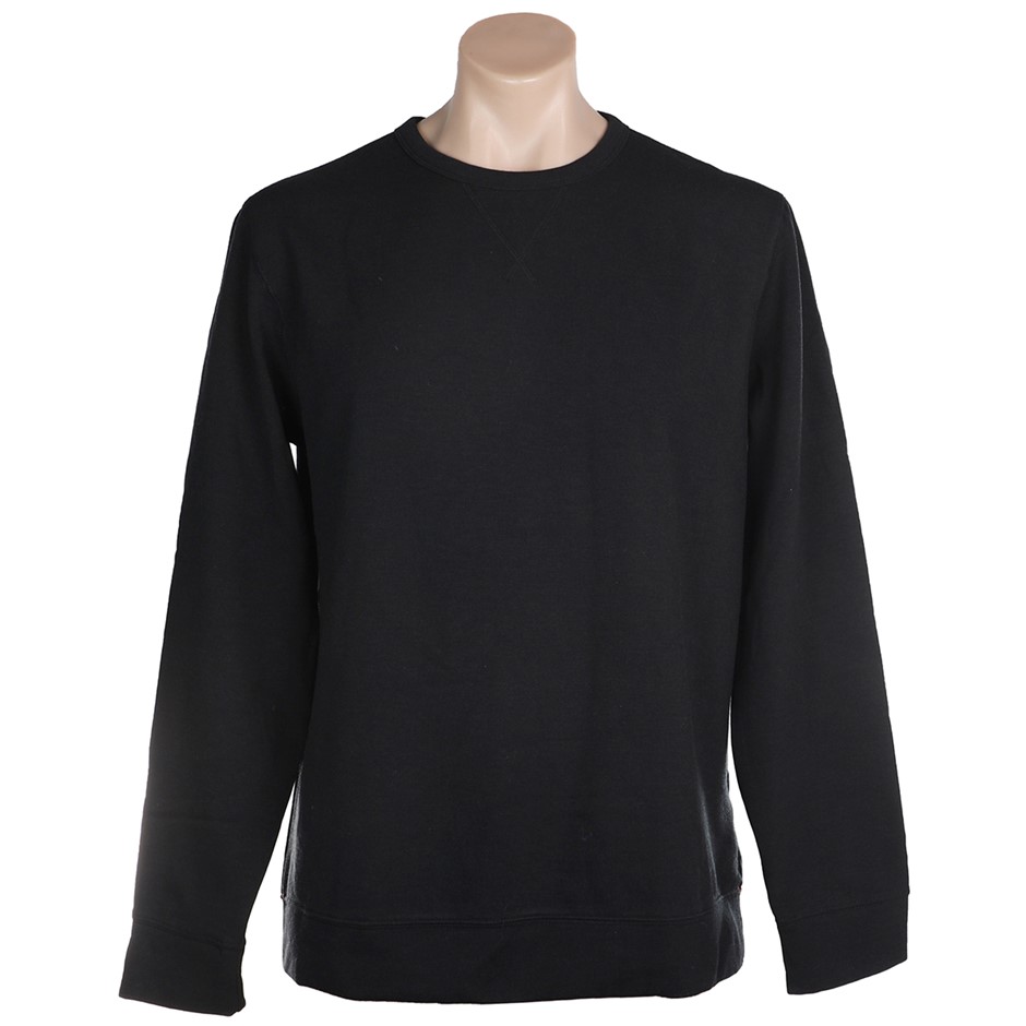 JACHS Men's Crew Fleece Pullover, Size S, Polyester/Viscose/Elastane, Black