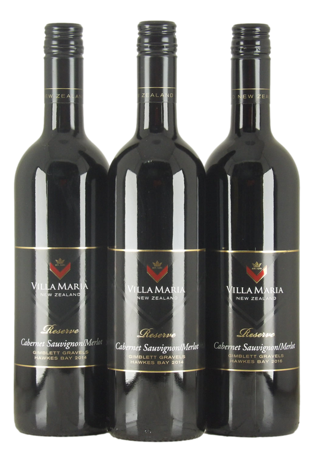 Mixed Villa Maria Cabernet Wine Pack (3x 750mL), NZ.