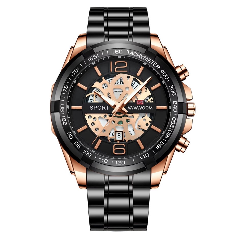 Men's Sports Calendar Water Resistant Luxury Stainless Steel Watch