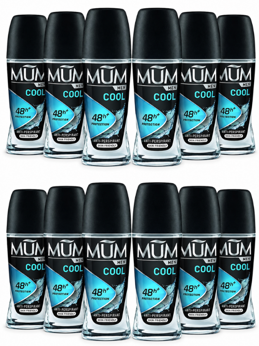 12x MUM 50ml Men CooRoll-On Anti-Perspirant Deodorant - 48H Protection, Ski
