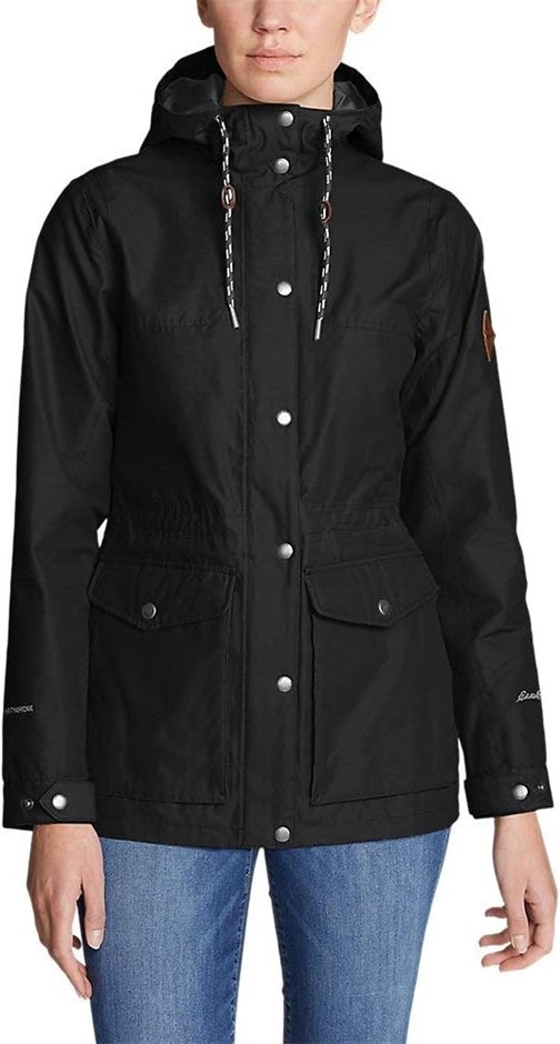 EDDIE BAUER Women's Charly Jacket, Size M, 62%Cotton/38%Nylon, Black. NB: m