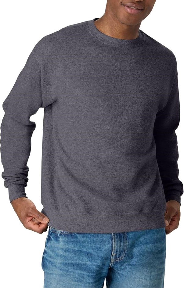 Hanes Men's EcoSmart Sweatshirt Charcoal Heather Small- 1 Pack