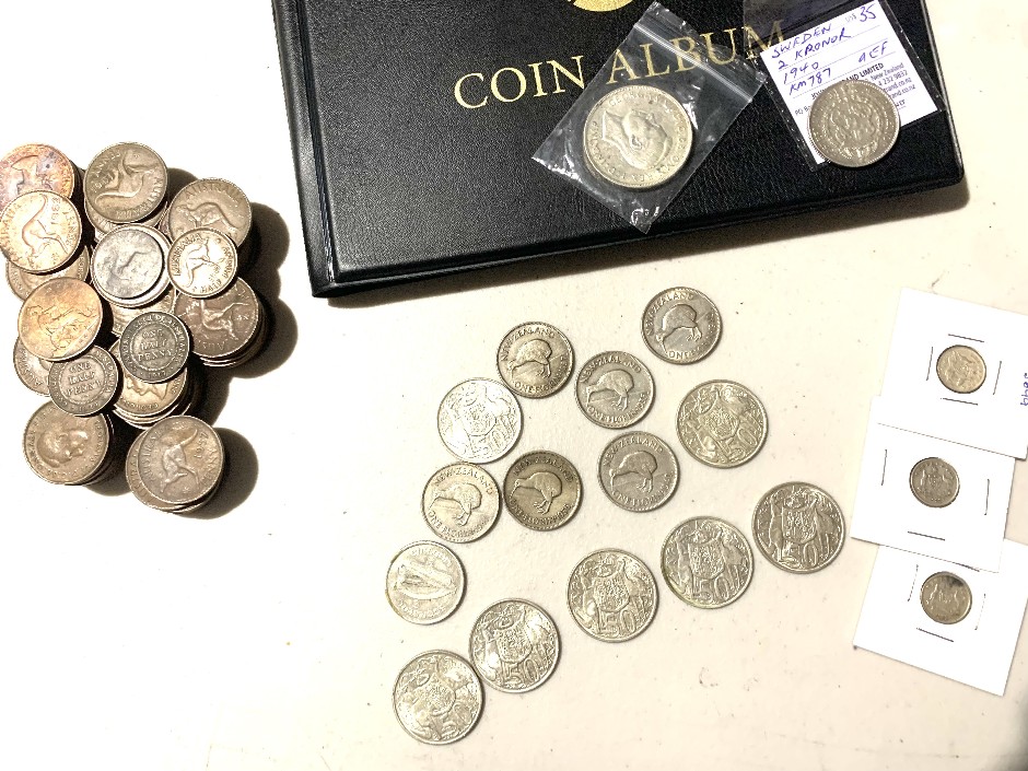 Coin collection and album Silver coins etc.